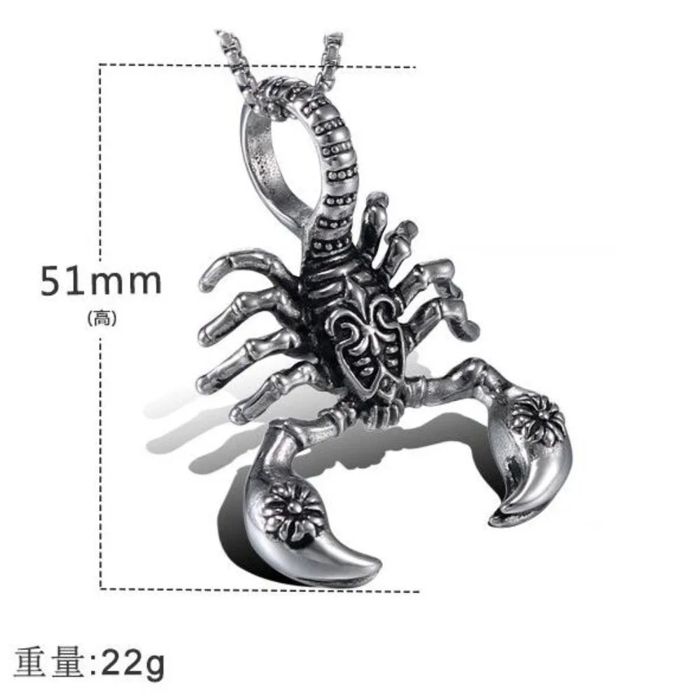 ❤️Retro Stainless steel scorpion pendant necklace for women/men, N90201P195